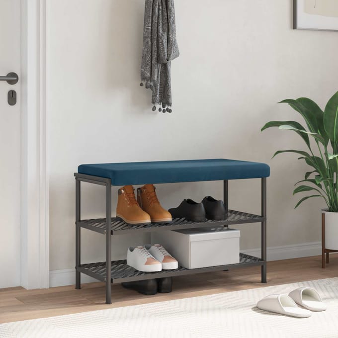 vidaXL - Bankkussen - fluweel - Blauw - Diepte - 35 - cm