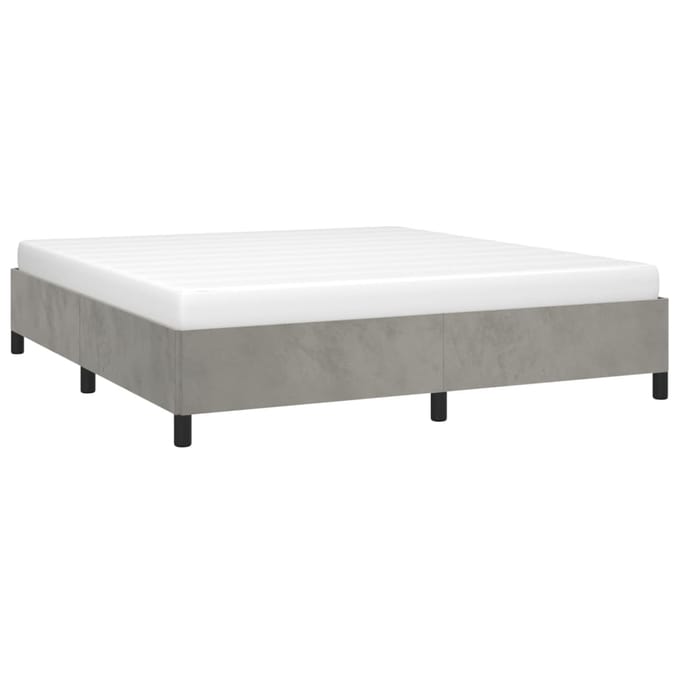 vidaXL - Bedframe - zonder - matras - 160x200 - cm - fluweel - lichtgrijs