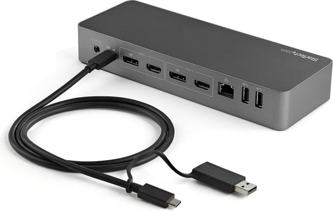 StarTech.com USB-C Cable USB-A AV / multimedia paneel Dongle Hybrid 2-in-1 USB C Cable 1m