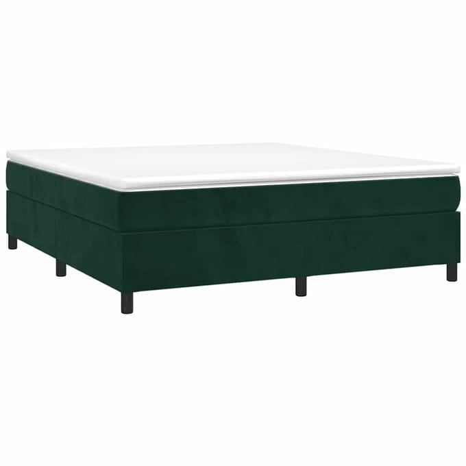 vidaXL - Boxspring - met - matras - fluweel - donkergroen - 160x200 - cm