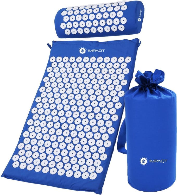 IMPAQT Spijkermat Acupressure Mat met Kussen Blauw (68cm x 42 cm)