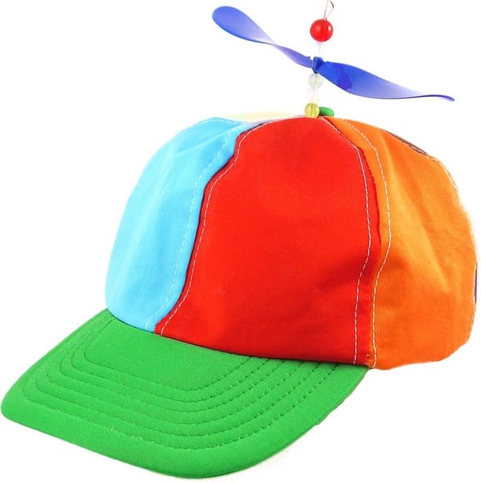 Gekleurde pet met gekleurde propeller - Verkleed accessoire - baseballcaps - carnaval - clown
