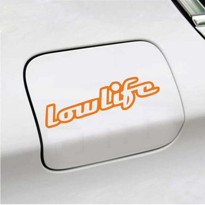 Bumpersticker - Lowlife - 6,3 X 22,1 - Oranje