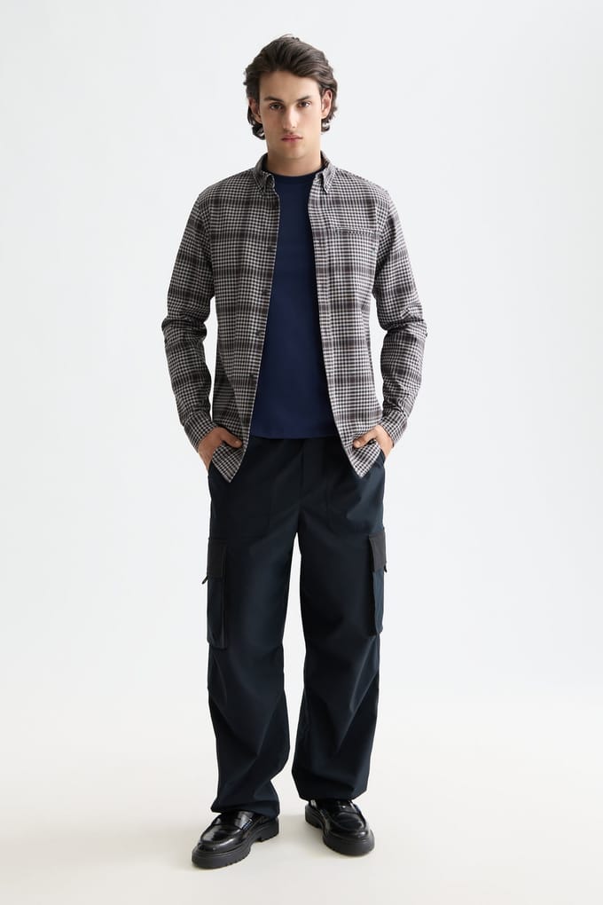 Scotch & Soda Shadow-check Double-faced Shirt Black Shadow Check Größe: XXL | Casual hemden Outlet | Herren | Schwarz