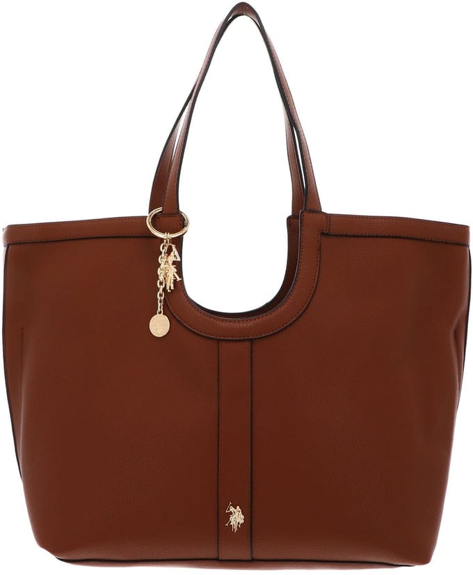 U.S. POLO ASSN. schoudertas Lawson Shopping Bag Tan bruine