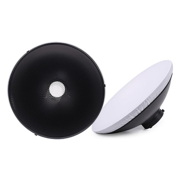 Studio Photographie 70cm/27.6 Pouces Speedlite Strobe Éclairage Diffuseur Beauté Plat Abat-jour Bowens 70cm with reflector black
