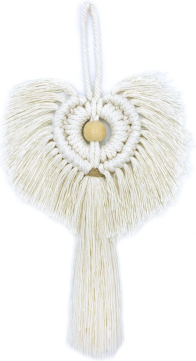 Lavandoux - Macramé Engel - Decoratie Hanger - Crème - 6 stuks