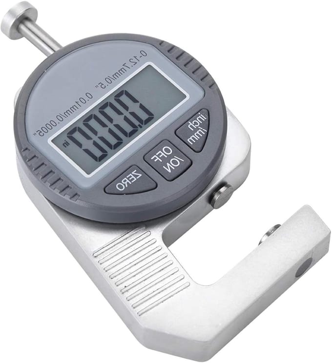 Flat Thickness Gauge - Digital Thickness Meter with Precise LCD Display Readout