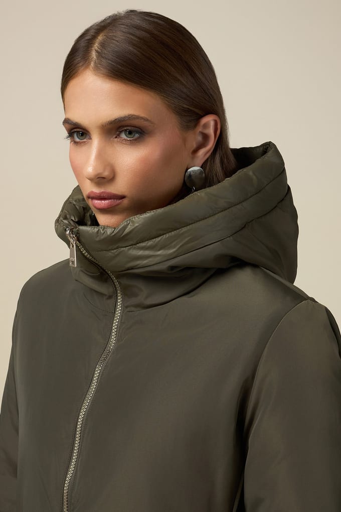 Oltre Reversible Parka With Hood Green Größe: 42 | Parkas Outlet | Damen | Grün