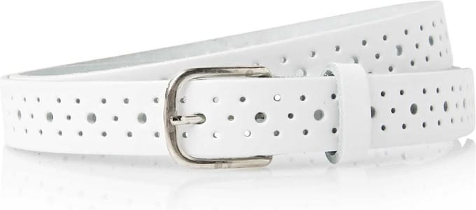 Timbelt Leren Gaatjes Riem Wit | Maat One Size Fits All