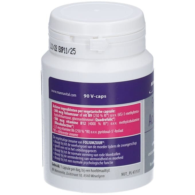 Mannavital Foliumzuur platinum 90 Vegetarische capsules