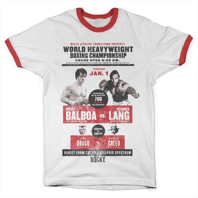 Rocky Heren Tshirt -S- World Heavyweight Poster Wit