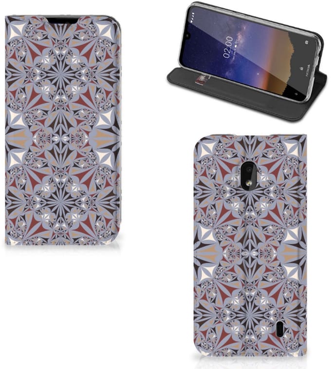 Nokia 2.2 Standcase Flower Tiles