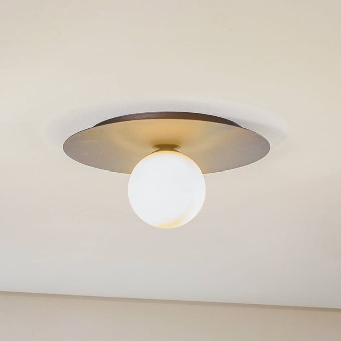 EMIBIG LIGHTING Plafondlamp Solar, zwart/opaal, 1-lamp