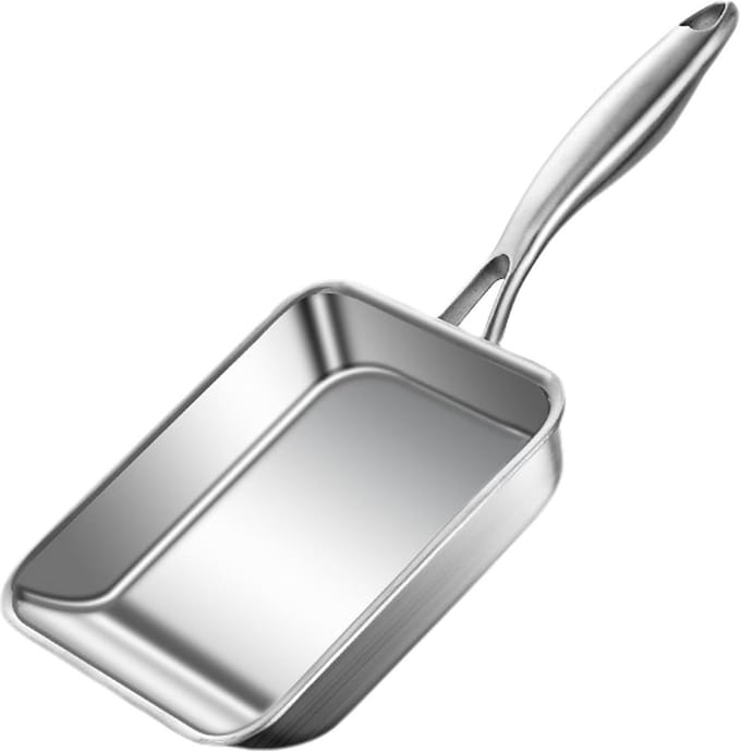 Japanse omeletpan - Eierrol pan - Ontbijt maken - Geïntegreerde 5-laagse constructie - 19 x 16 cm - Zilver