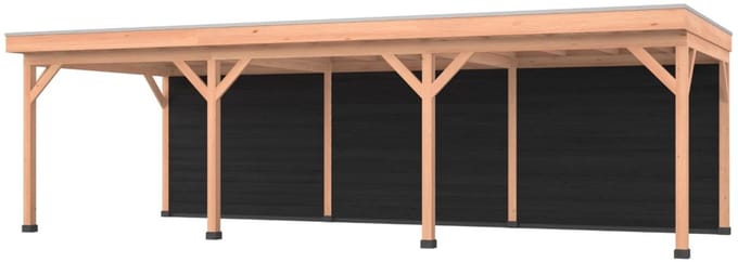 Douglas overkapping, 900 x 350, met zwarte achterwand, Westwood Comfort Plus
