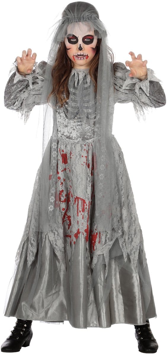 Bruidsjurk Halloween Skelet Kind - Maat 128