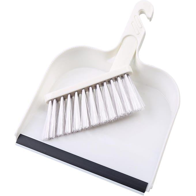 Draagbare Mini Stofblik Borstel Bezem Set Huishouden Bureau Toetsenbord Reiniging Veeggereedschap white