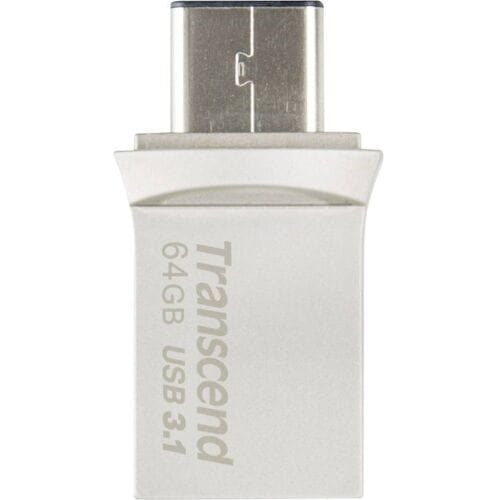 Transcend JetFlash® 890 USB-stick smartphone/tablet Zilver 64 GB USB-A 3.2 Gen 2, USB-C