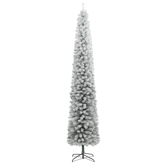 vidaXL - Kunstkerstboom - smal - met - standaard - en - sneeuw - 270 - PVC