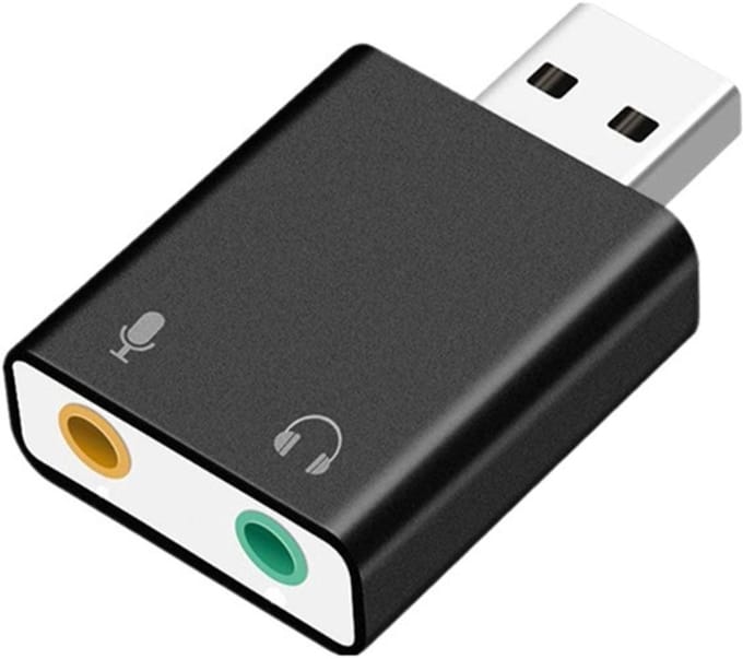 Nereb – Externe USB Geluidskaart Adapter – USB naar 3.5mm Jack & Microfoon – Plug & Play – Zwart