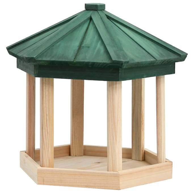 vidaXL - Vogelvoeder - achthoekig - 33x30 - cm - massief - vurenhout