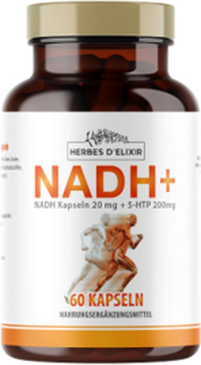 Herbes D'elixir NADH 20 mg + 5-HTP 200 mg - Voedingssupplement - 60 Capsules - Ondersteunt Energie