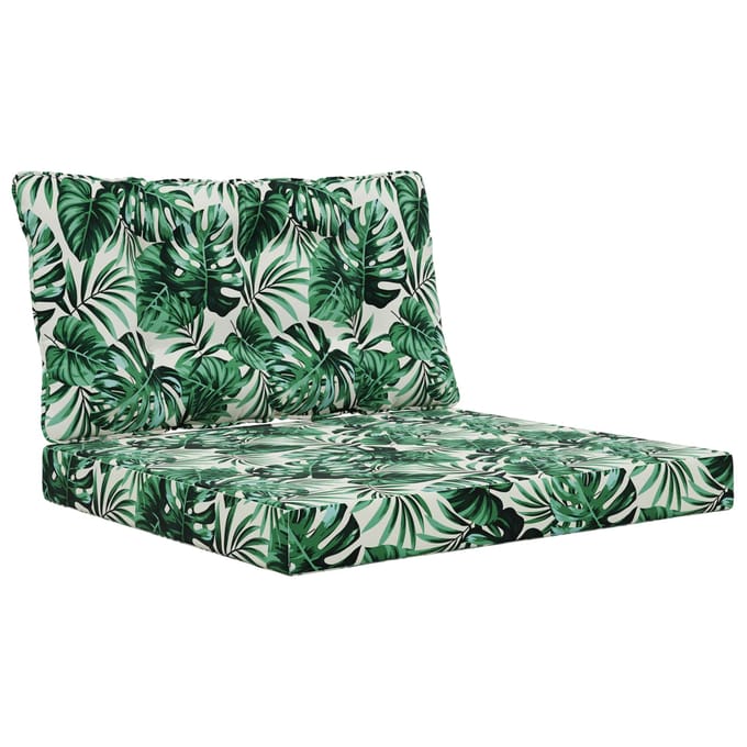 vidaXL - Buitenbankkussen - Polyester - Bladpatroon - 80 - x - 68,5 - cm - Bladpatroon