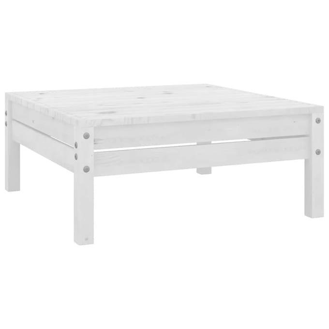 vidaXL - Tuinvoetenbank - massief - grenenhout - wit