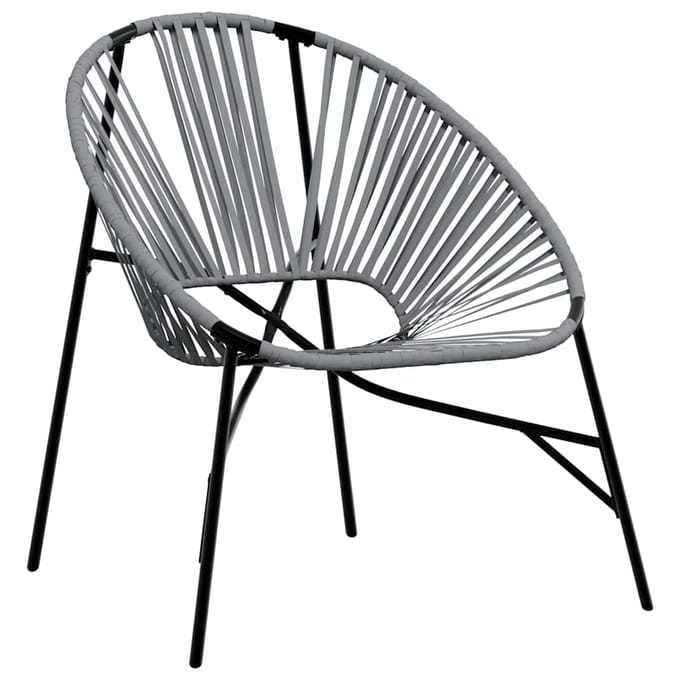 vidaXL - Set - tuinstoelen - 3-delig - poly - rattan - zwart - en - lichtgrijs