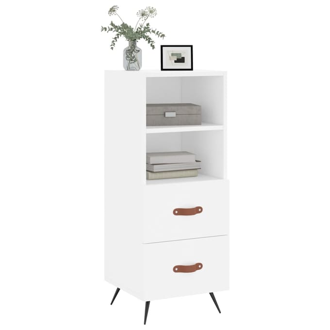 vidaXL - Dressoir - 34,5x34x90 - cm - bewerkt - hout - wit