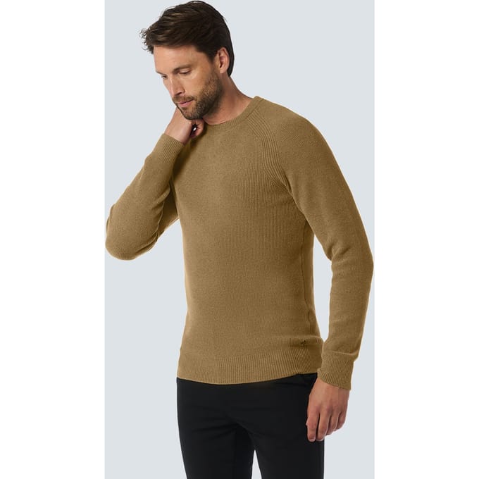 No Excess Pullover Crewneck Ribknit Super Soft Khaki Maat: 3XL | Sweaters Outlet | Heren | Bruin