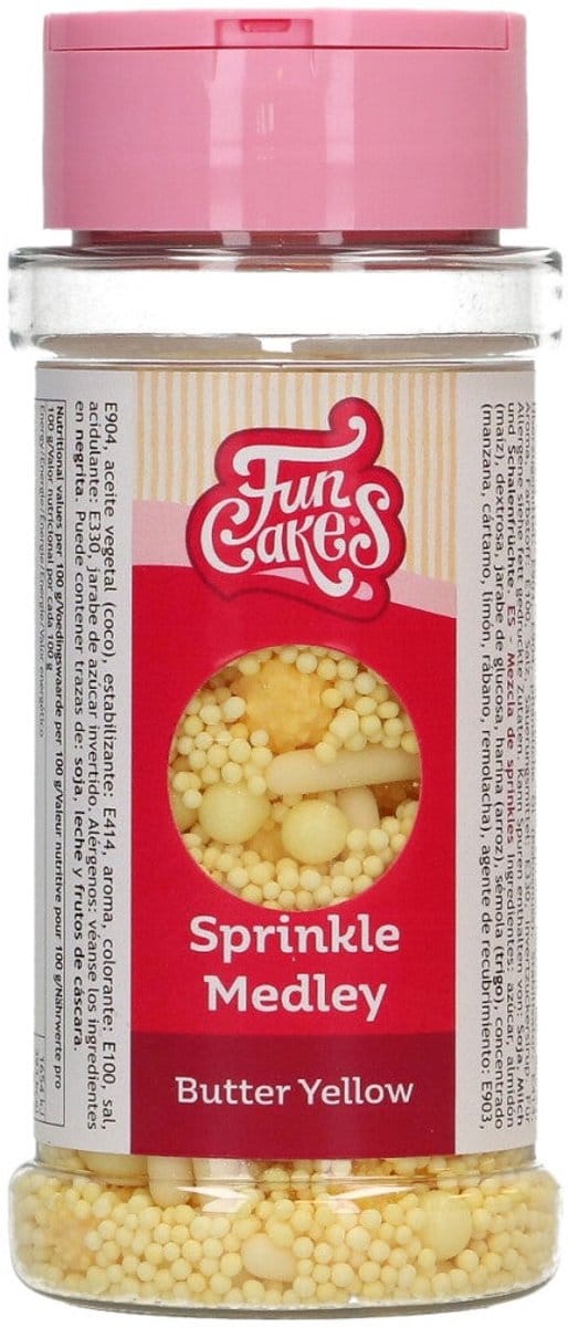 FunCakes Sprinkle Medley - Butter Yellow - 70g - Eetbare Taartdecoratie