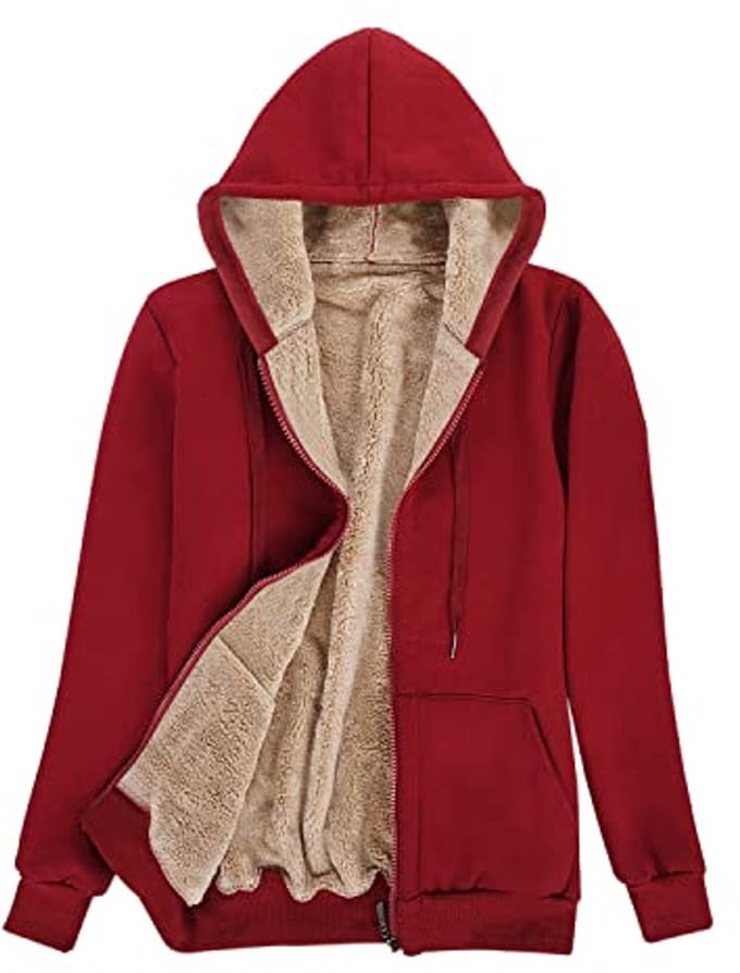 Dames Hoodie Sweatshirt met Capuchon en Rits - Warme Pluche Fleecevoering