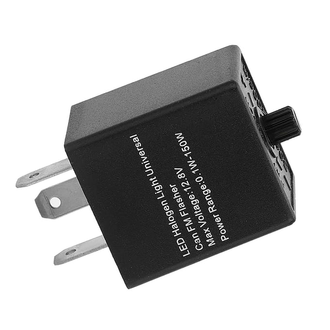 12V 3?PIN Verstelbaar LED Knipperrelais Richtingaanwijzer Knipperlicht Voor Automotive Motorfiets black