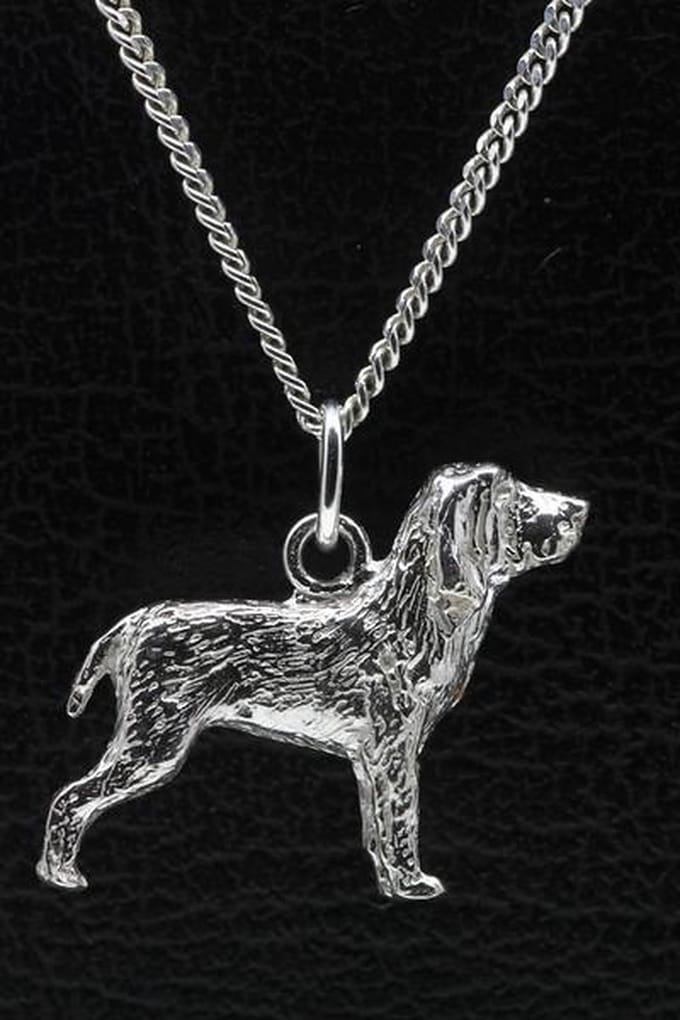 Zilveren Bracco italiano ketting hanger - groot