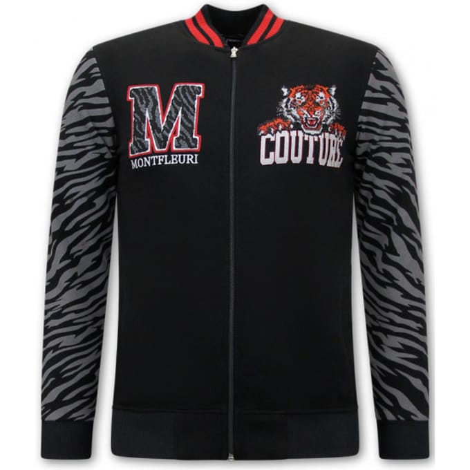 Heren Vest met Print - Tiger Design - 3689 - Zwart