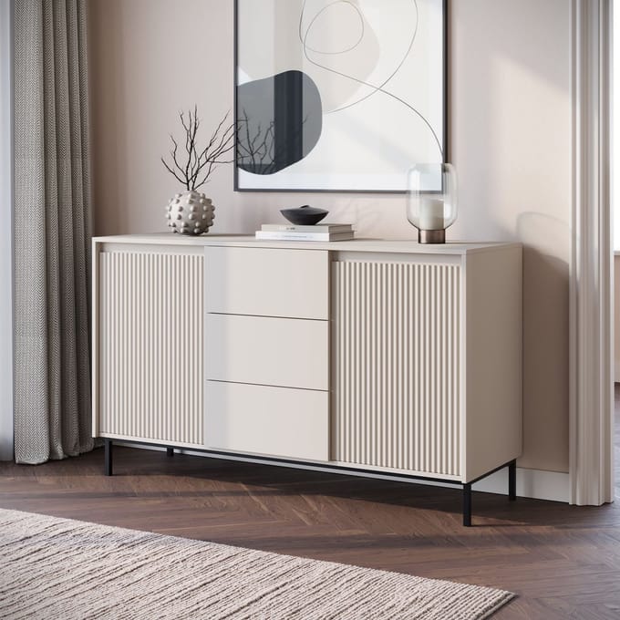 Meubella - Dressoir Orvana - Beige - 153 cm