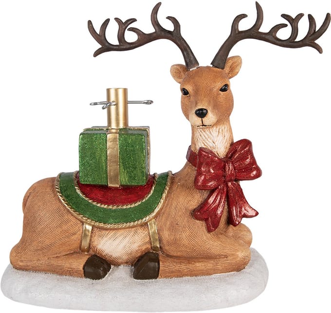 Clayre & Eef Kerstboom Standaard Hert 48x26x52 cm Bruin Keramiek