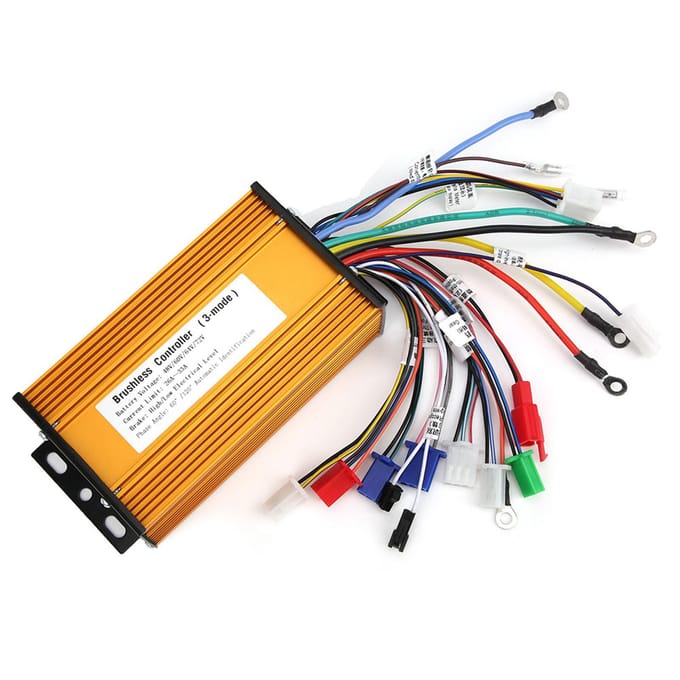 E?Fiets Borstelloze Snelheidsmotor Controller voor Elektrische Scooter Drie?Modus Sinusoïde 12 Buizen yellow