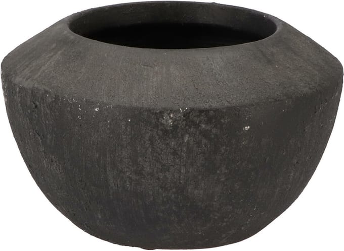 DK Design Bloempot model Maya - verweerd zwart - D25 x H16 cm - rustiek
