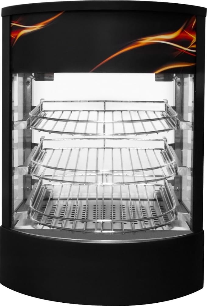 Warmhoudkast met pizzadisplay - zwart - 50 cm - 500w
