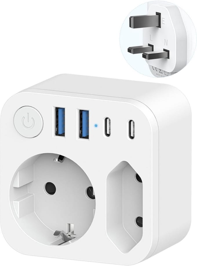 Dubbele Stekker voor Stopcontact - Tweeweg Stekker - Verdeelstekker - Stopcontact Splitter - Wit