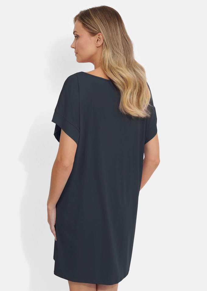 Casual strandjurk van glad, functioneel materiaal - zwart - Gr. L van Goldner Fashion
