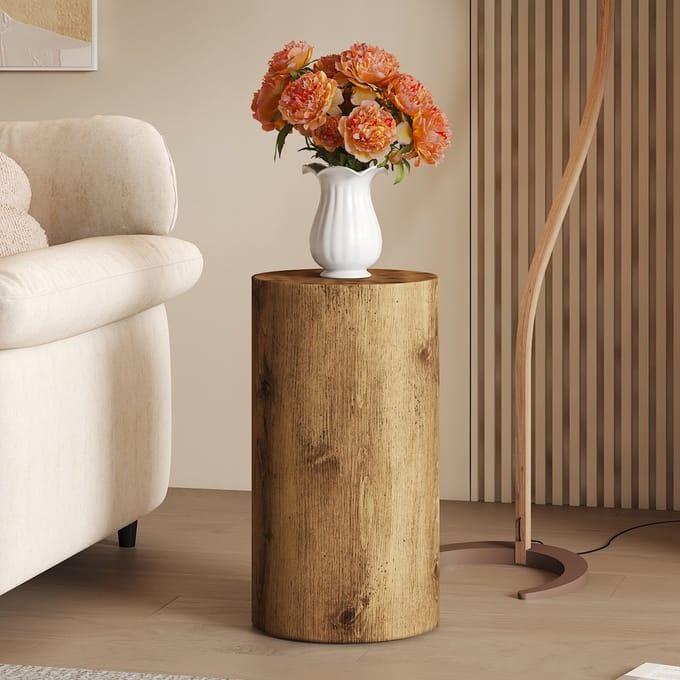 Couchtafel - Rond MDF Houtoptiek - Minimalistisch Modern Klein - Houtoptiek
