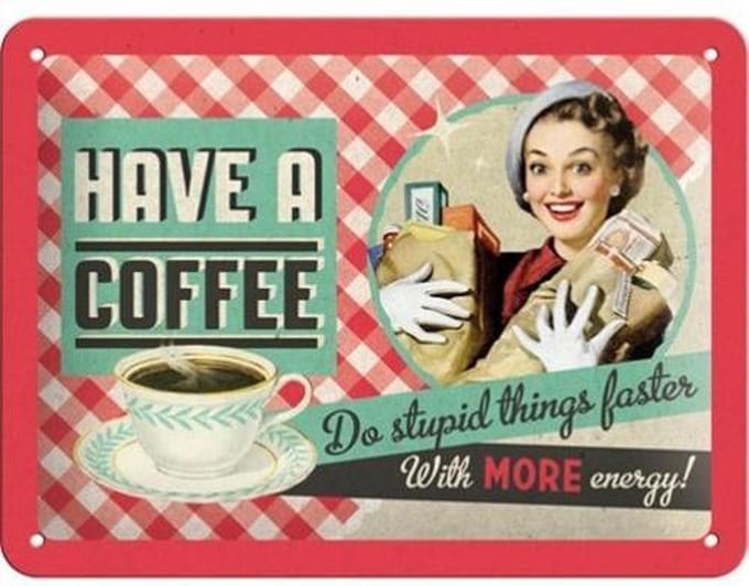 Have A Coffee Wandbord - Metaal - 15 x 20 cm