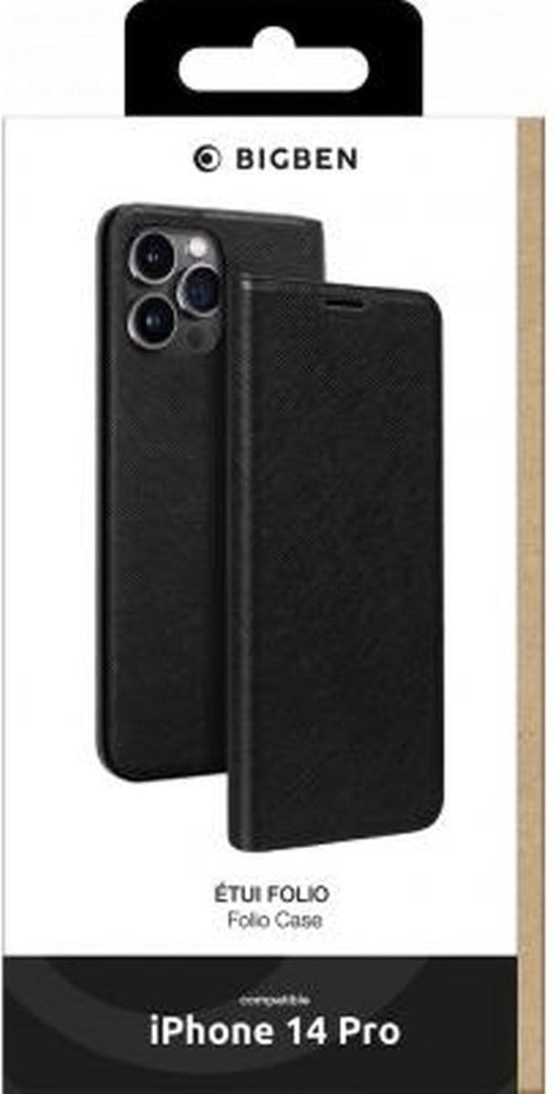 Bigben Connected, Hoesje geschikt voor iPhone 14 Pro - Folio, Zwart