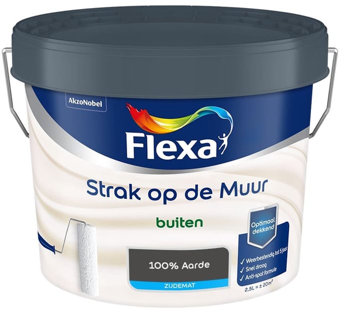 Flexa - Strak Op De Muur Buiten Zijdemat - 100% Aarde - Mengverf - 2,5 L