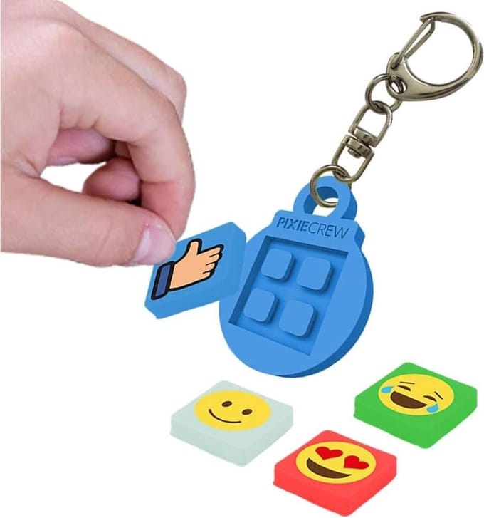 Pixie mozaiek sleutelhanger blauw