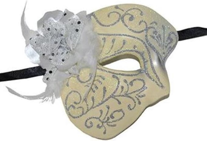 Venetiaans half oog masker met bloem